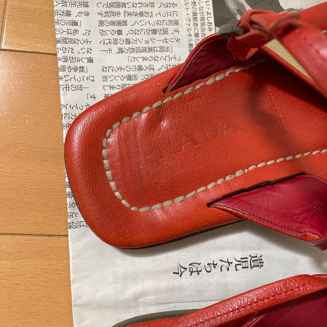正規品　PRADA プラダ　レザー ストラップ サンダル 7.5 7 1/2