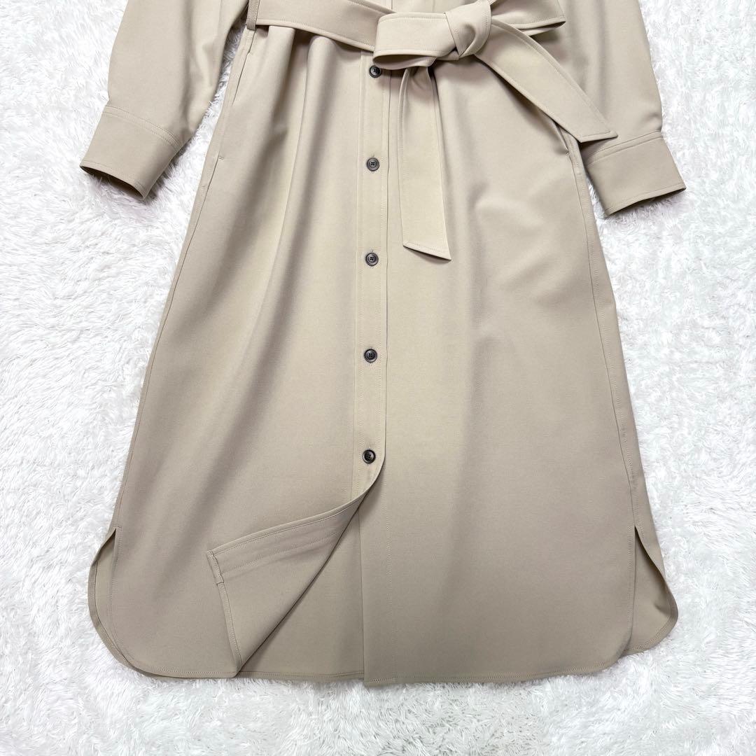 SOEJU　ソージュ　ソフトオックスシャツワンピース　S　ベージュ 長袖