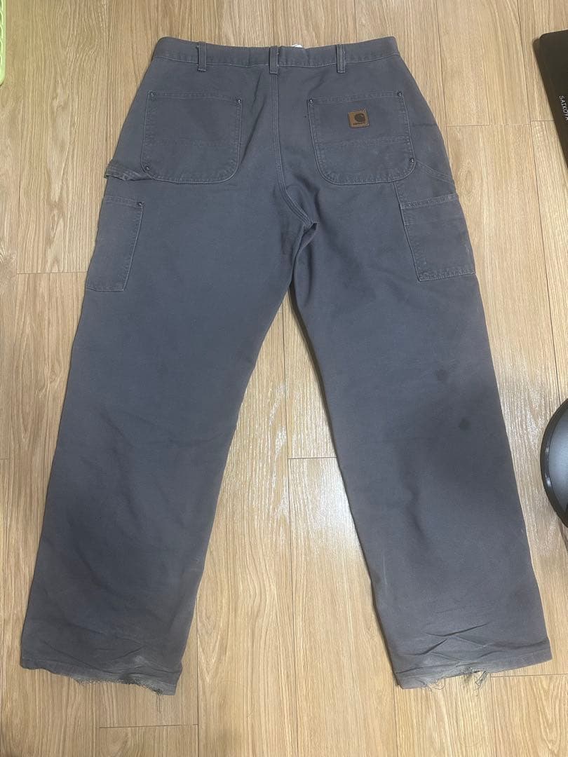 CarharttダブルニーグレーB136GVL W35L32