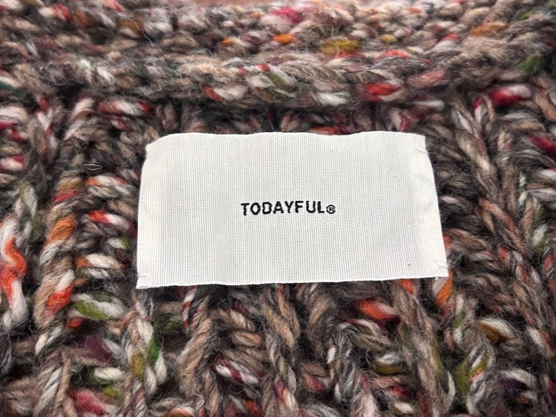 todayful Mix Handknit Vest ブラウン