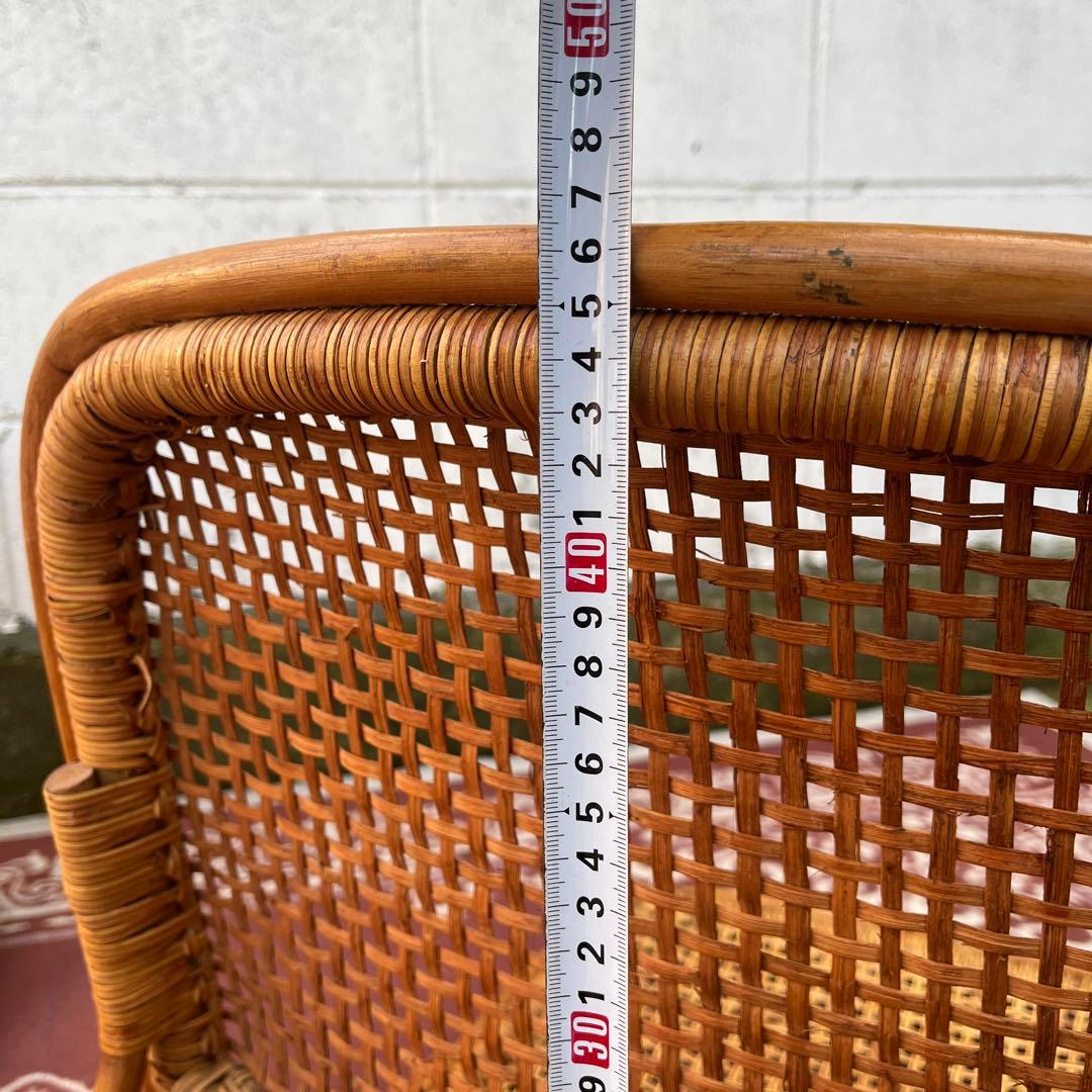 2点セットさ◾️古家具 ビンテージ品 籐ラタンフレーム 座椅子 ナチュラル天然素材