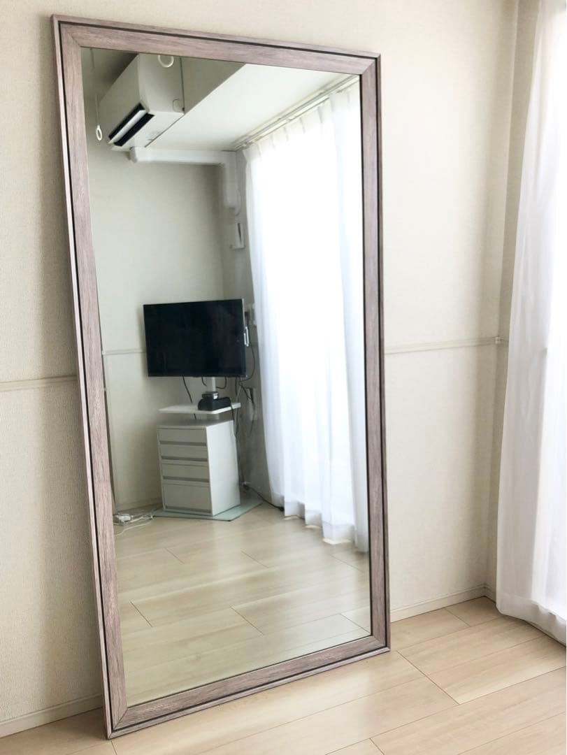 ニトリ【大型】立て掛けミラー 幅90×高さ180cm グレージュ