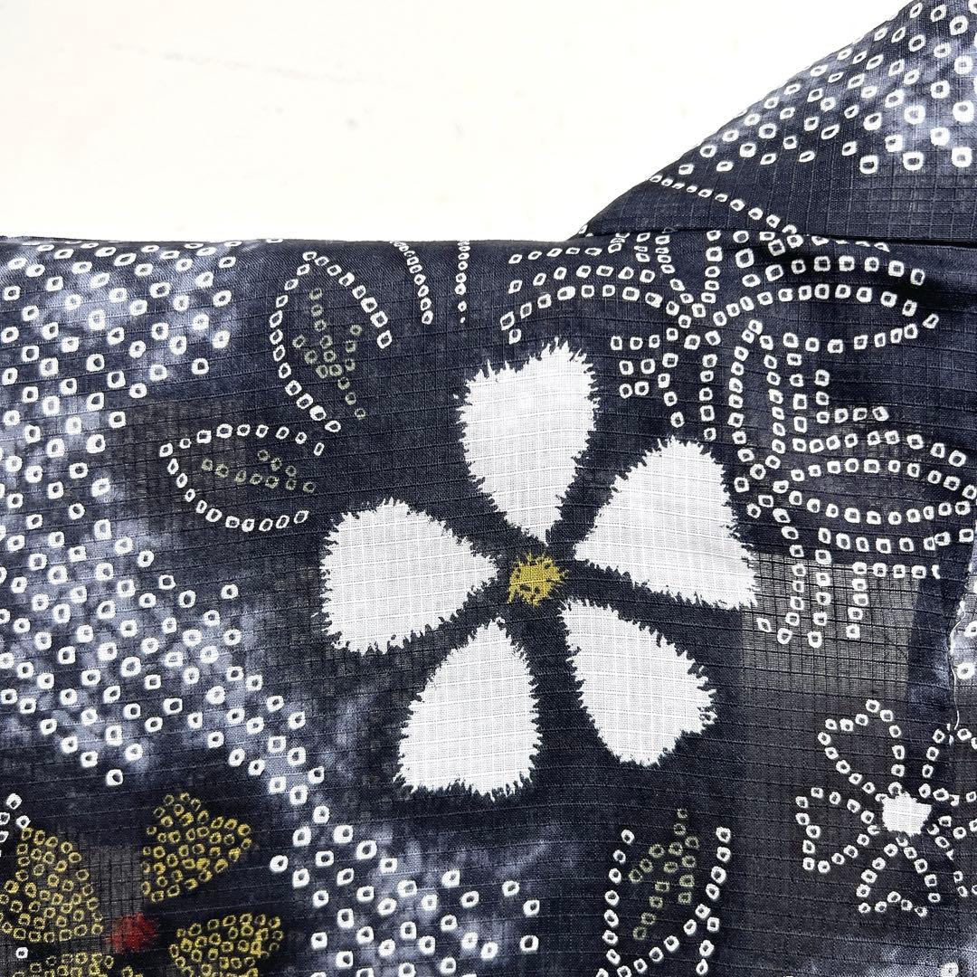 浴衣　綿紅梅　花模様　鹿子　ぼかし染　グラデーション　着物　013k