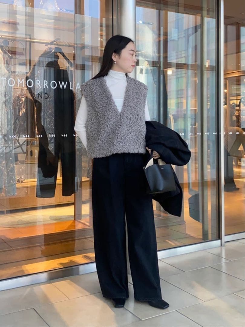 TOMORROWLAND Ballsey ミックスファー Vネックベスト