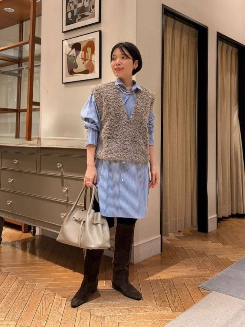 TOMORROWLAND Ballsey ミックスファー Vネックベスト