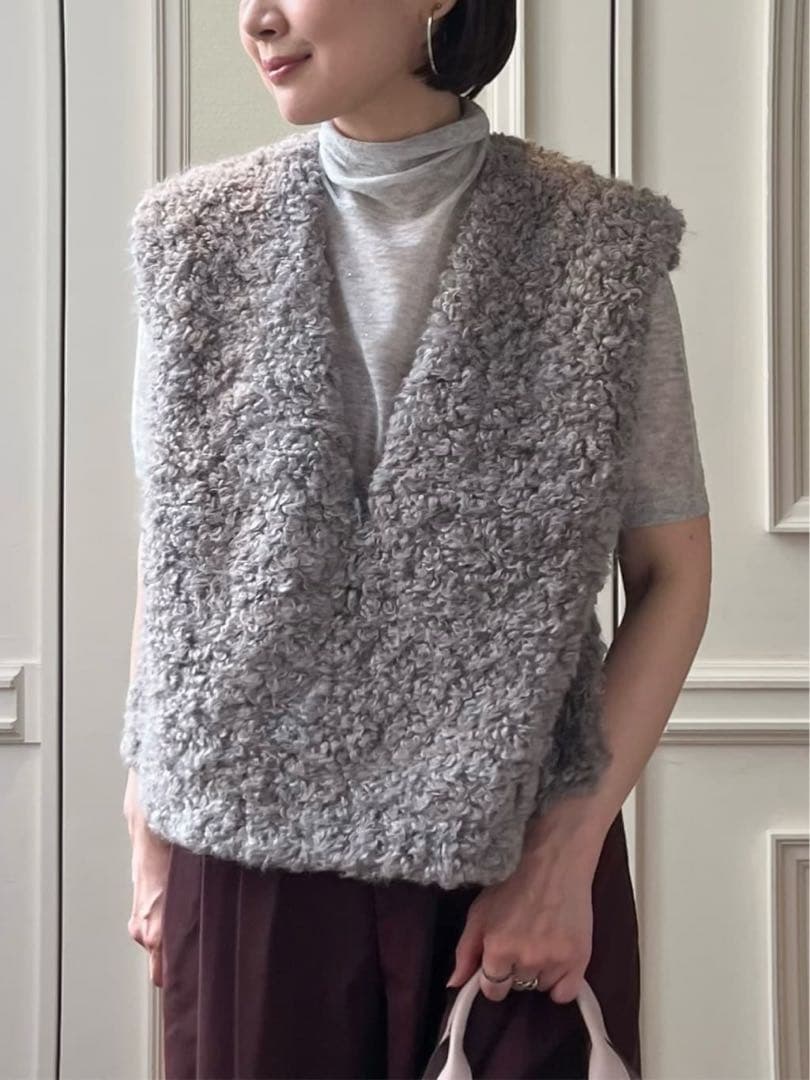 TOMORROWLAND Ballsey ミックスファー Vネックベスト