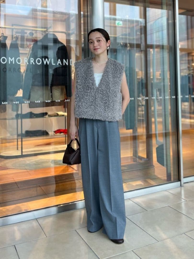 TOMORROWLAND Ballsey ミックスファー Vネックベスト