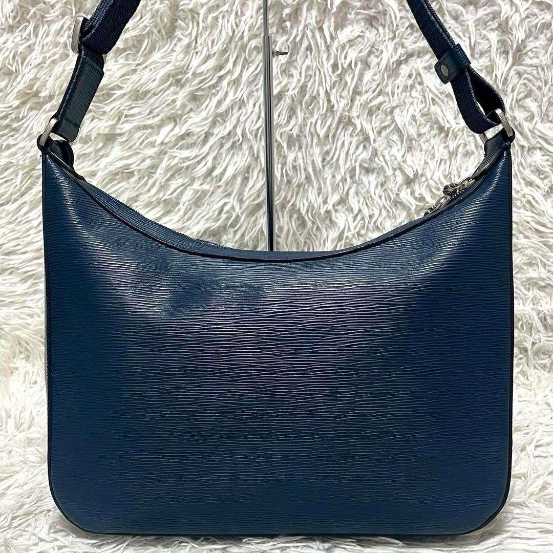 アニアリ ショルダーバッグ クロスボディ ブルー エピレザー 本革 チャーム付き