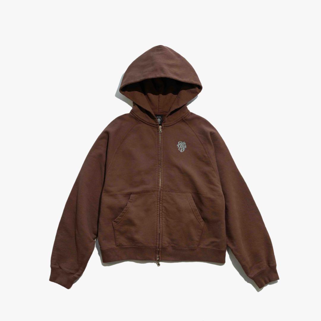 トップス GIRLS DON'T CRY ZIP SWEAT HOODIE Brown S