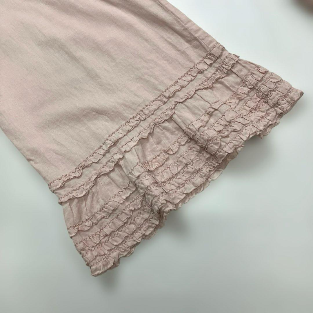 ピンクハウス ピンク 裾豪華ピコフリル 綿ローンドロワーズ/2021年 春