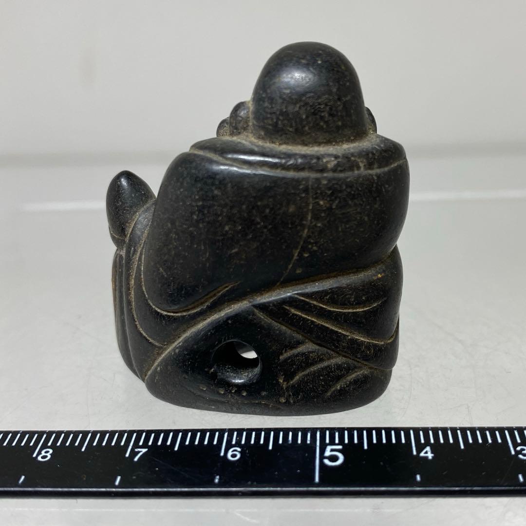 江戸時代　木彫　布袋　根付　タトチ　23g 東R8-0205 ア㊱