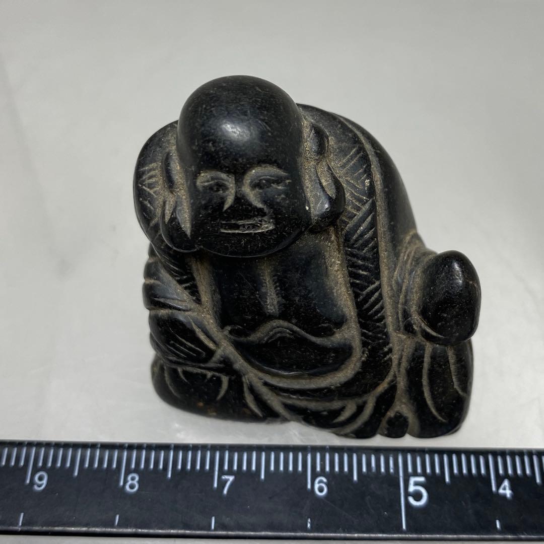 江戸時代　木彫　布袋　根付　タトチ　23g 東R8-0205 ア㊱