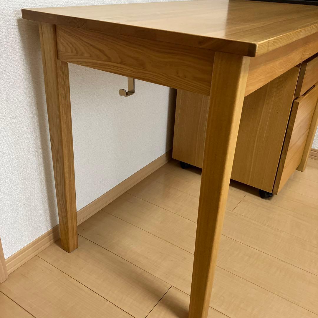 【直接お渡し】無印良品 タモ材 デスク/キャビネットセット　勉強机　中古