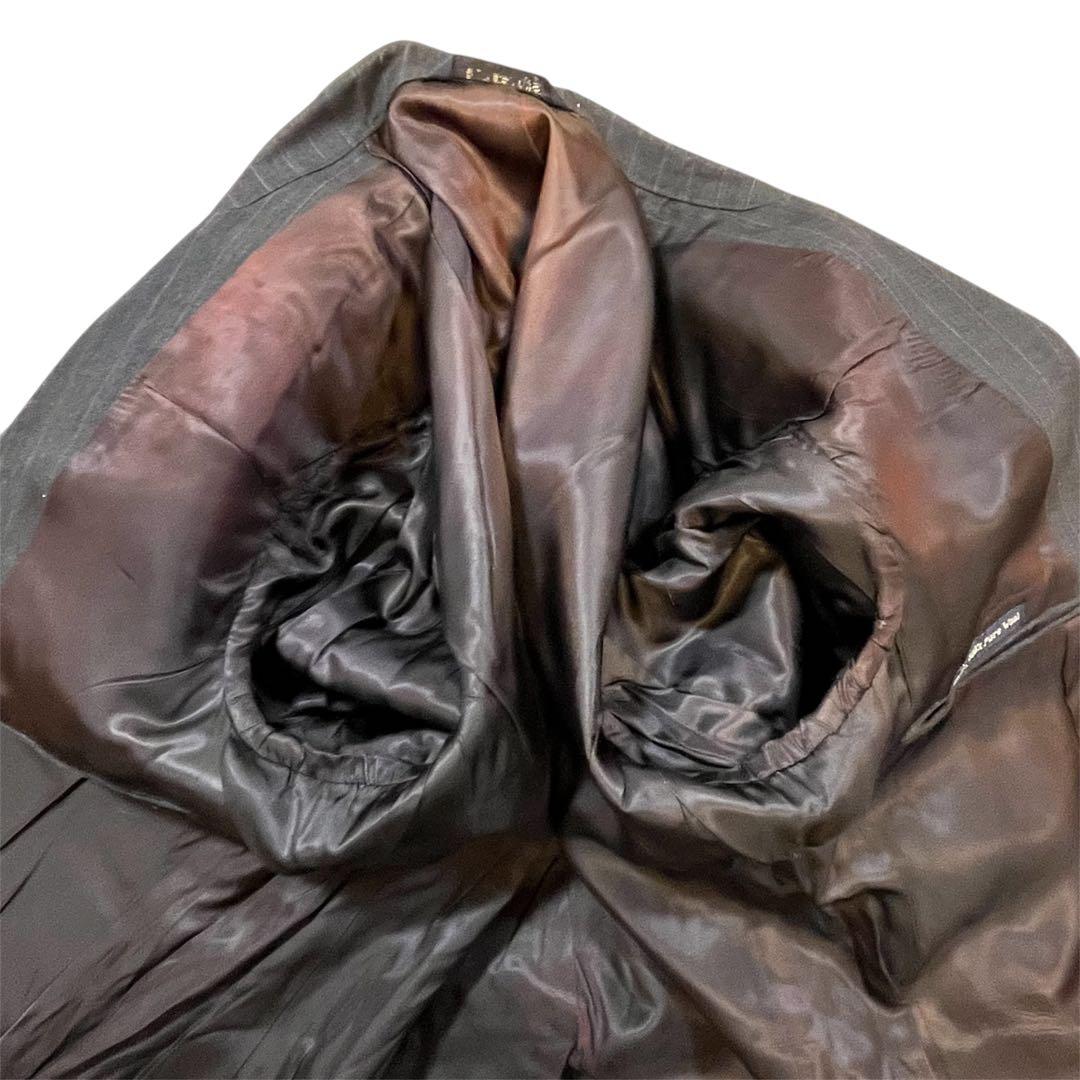 【極美品】バーバリーズ ストライプ ビジネススーツ アメリカ製 M グレー