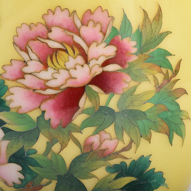 七宝焼　花文　花文瓶　箱付　M　R8156