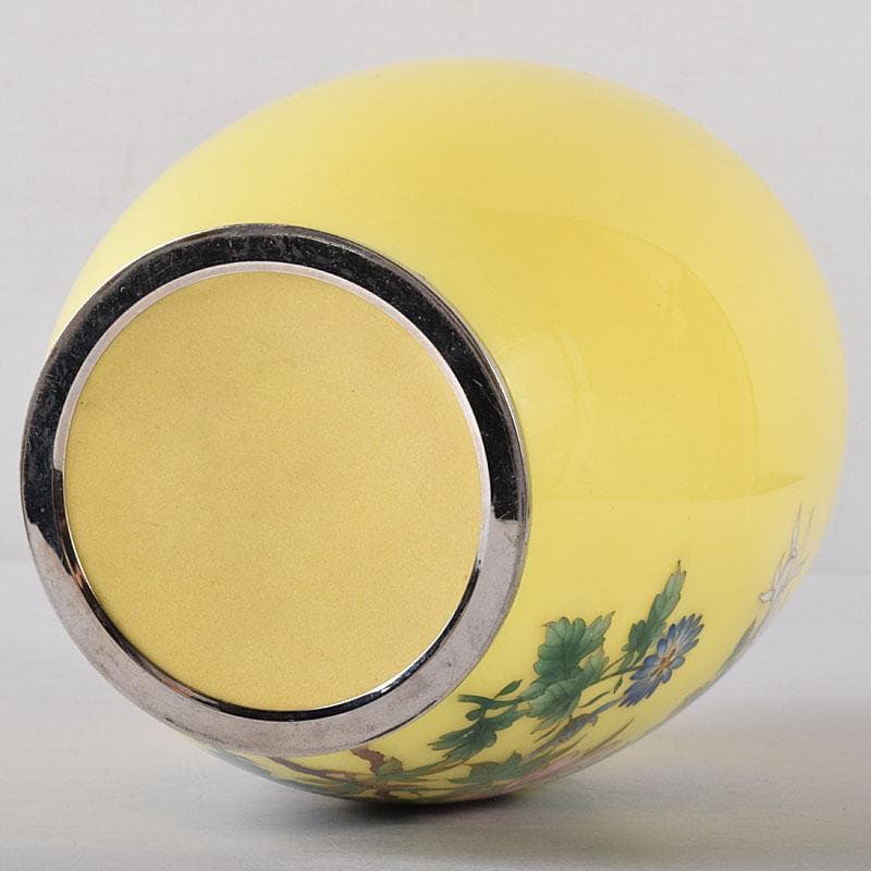 七宝焼　花文　花文瓶　箱付　M　R8156