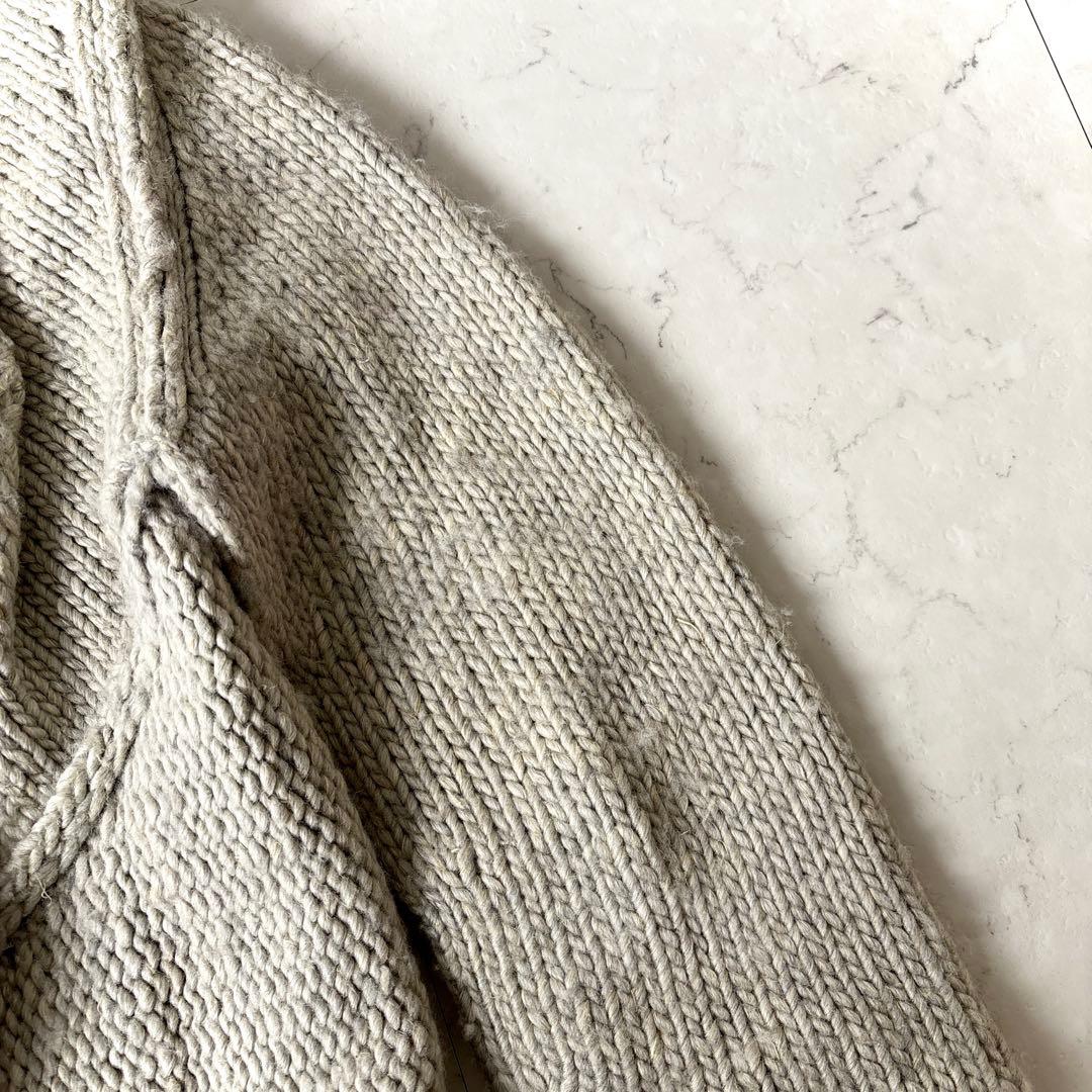 ワイズ Y's レッドレーベル ウールリネン 変形 ニットカーディガン グレー