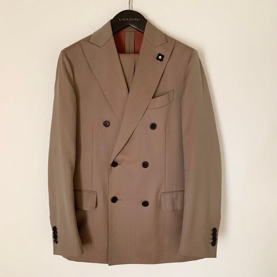 LARDINI ダブルスーツ JI811AQ ソラーロ ウール ベージュ 46