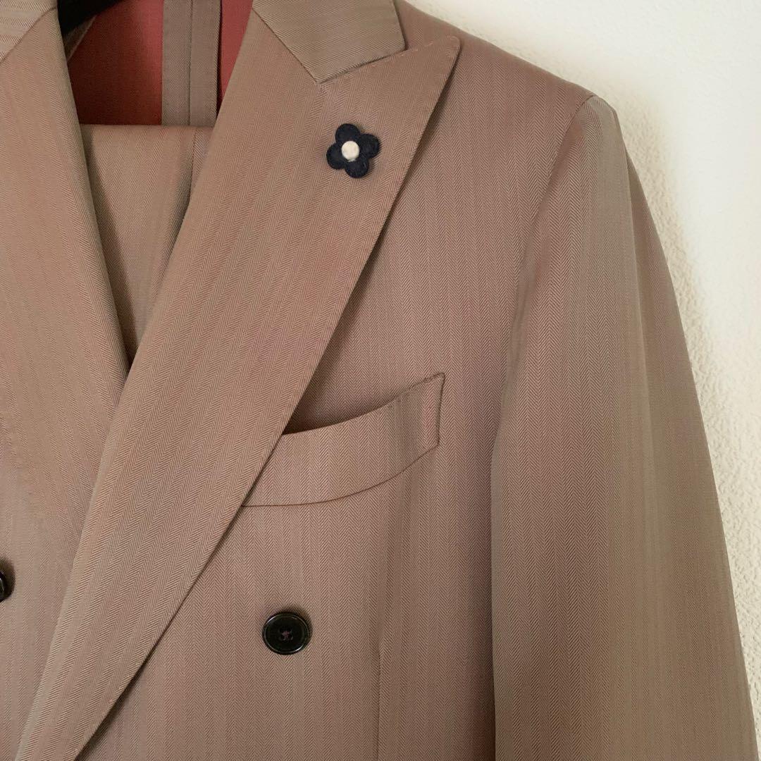 LARDINI ダブルスーツ JI811AQ ソラーロ ウール ベージュ 46