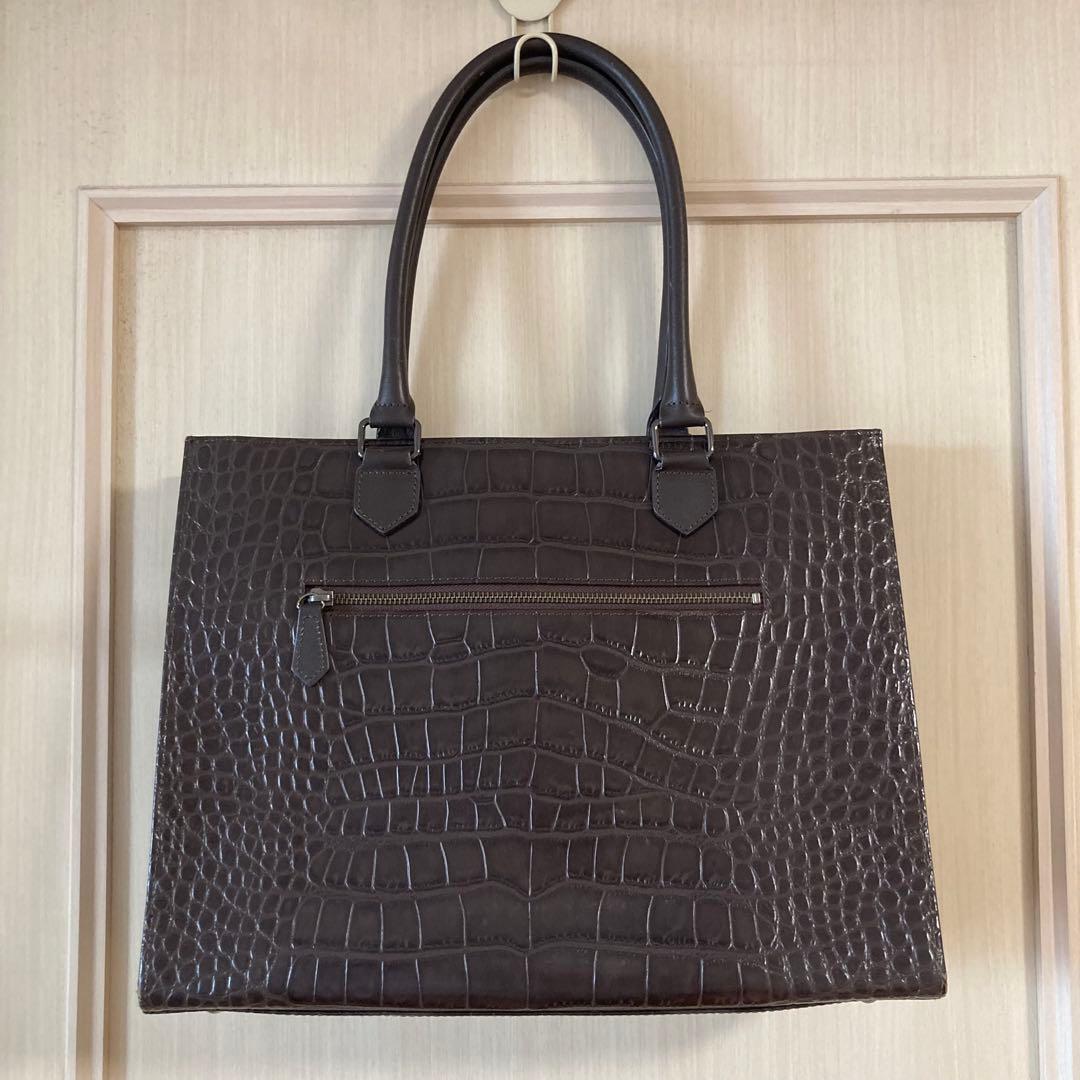 アルセラピィ artherapie クロコダイル トートバッグ ダークブラウン