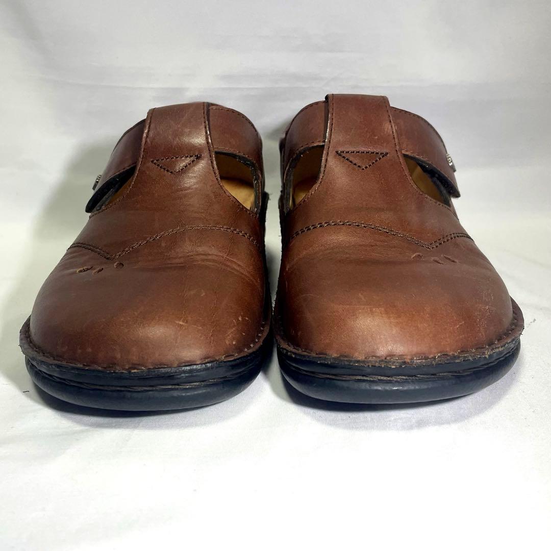 ★フィンコンフォート ナッシュビル Tストラップ レザー ブラウン 23㎝