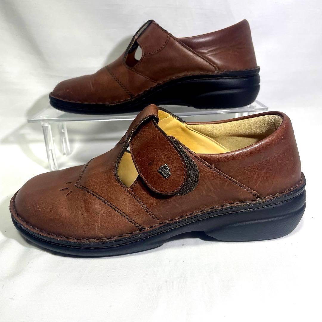 ★フィンコンフォート ナッシュビル Tストラップ レザー ブラウン 23㎝