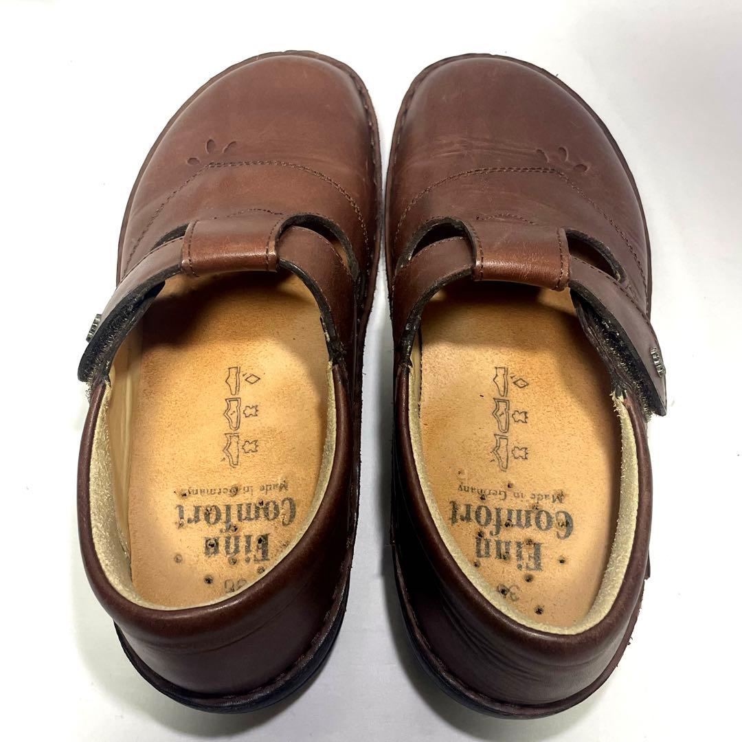 ★フィンコンフォート ナッシュビル Tストラップ レザー ブラウン 23㎝