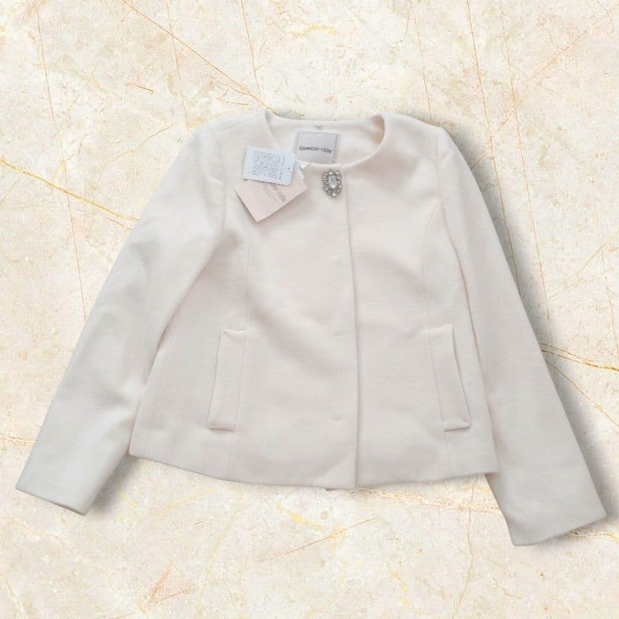 ♡アプワイザーリッシェ♡ビジューショートコート　アンゴラ　ウール