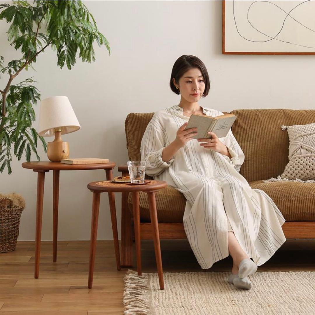 Re:CENO product ネストテーブル ラタンミックス ブラウン