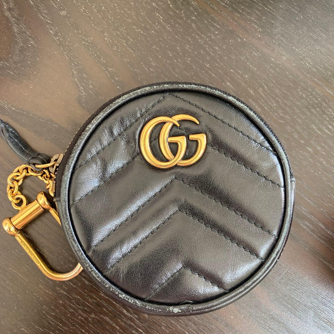 GUCCI ケース　GGマーモント　パース　キルティング　黒