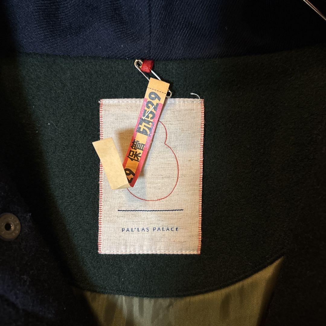 美品＊パラスパレス ウール フードメルトンコート ネイビー L 現行