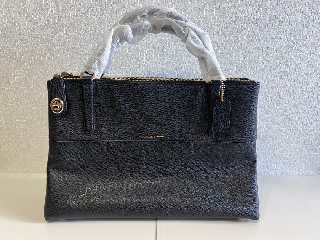 【SALE】COACHブラック 合成皮革 ビジネスバッグ ハンドバッグ