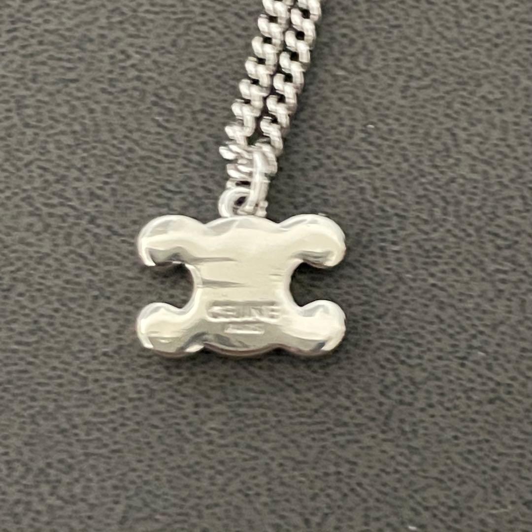 美品 CELINE ネックレス ラインストーン トリオンフ シルバー