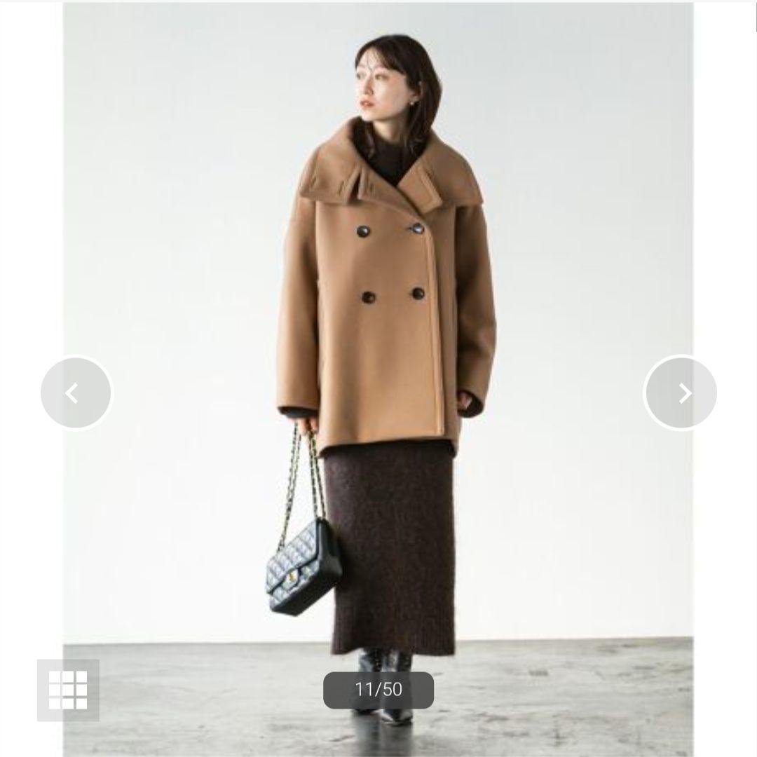 24AW★スタンドカラーオーバーコート★キャメル