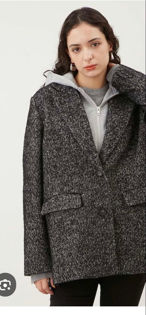 Mila Owen フードドッキングシングルブレストジャケット◇ツイード 0