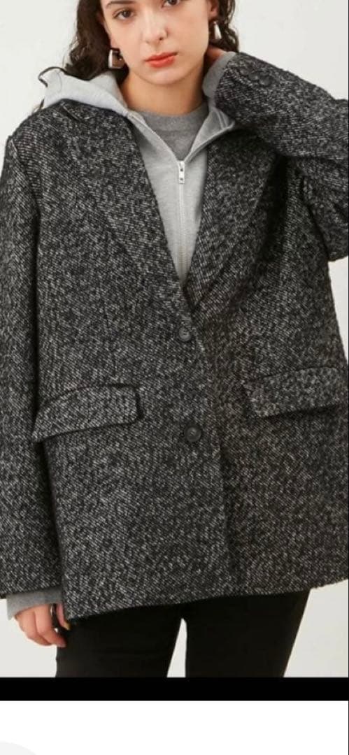 Mila Owen フードドッキングシングルブレストジャケット◇ツイード 0