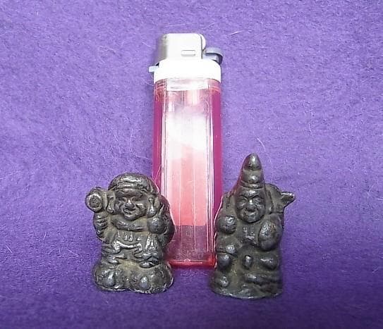 【M2902】刻印なし　古い恵比寿 大黒　仏像　古仏　念侍仏　超古物