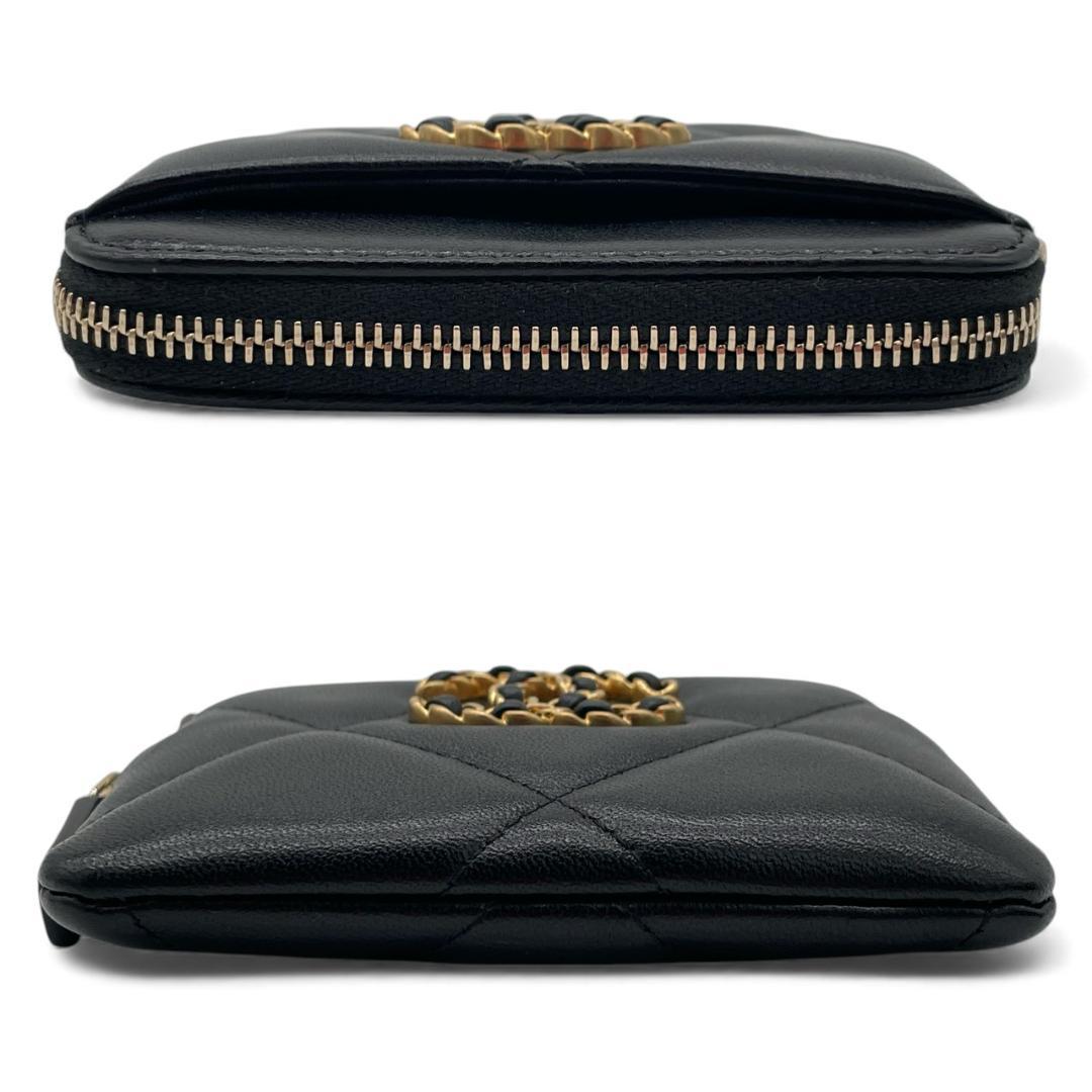 【未使用】シャネル シャネル19 マトラッセ カードケース ブラック