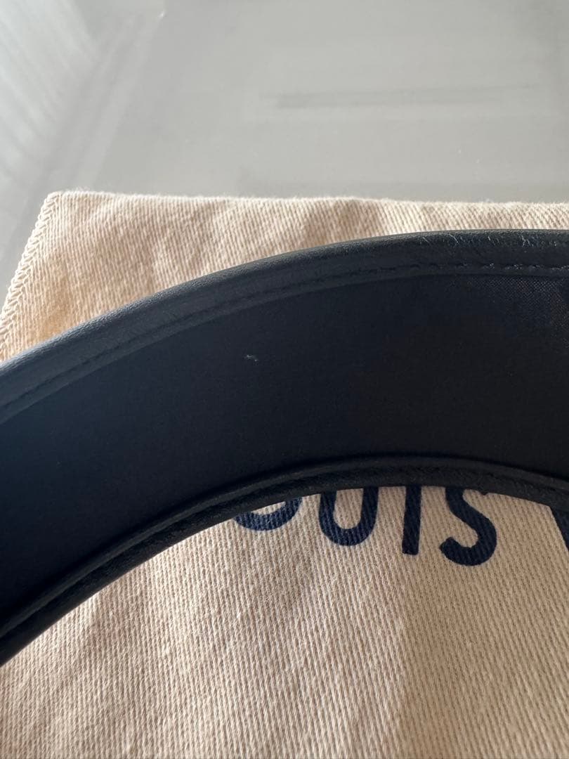 ルイヴィトン モノグラム カチューシャ ヘアバンド シルク レザー ブラック