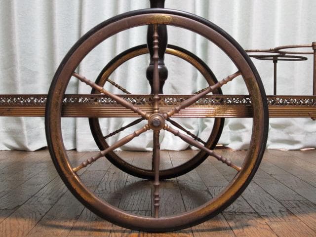 イタリア製 象嵌細工 クラシック トローリーワゴン/キッチンワゴン/ワインラック