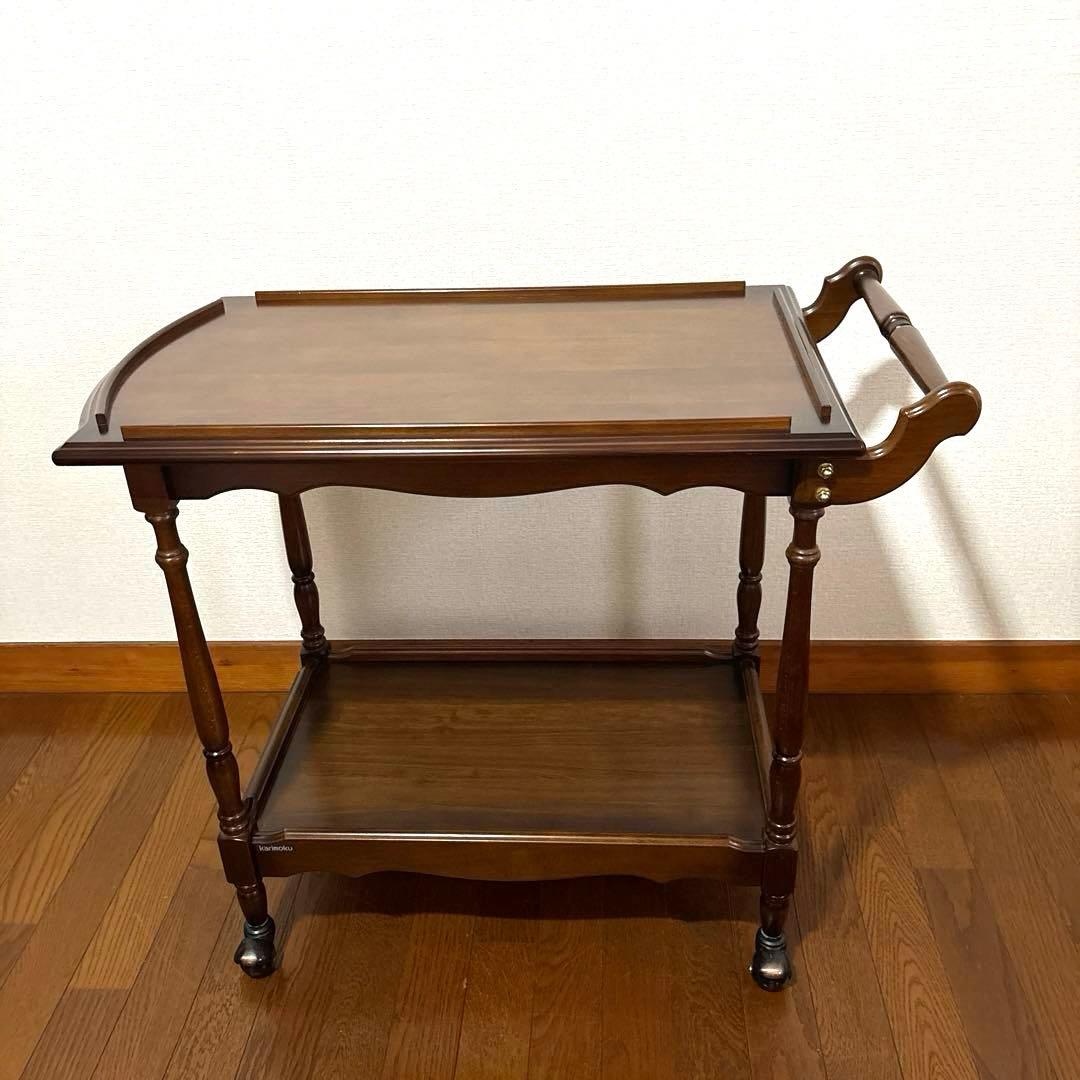 【美品】karimoku ティーワゴン キッチンワゴン コロニアル