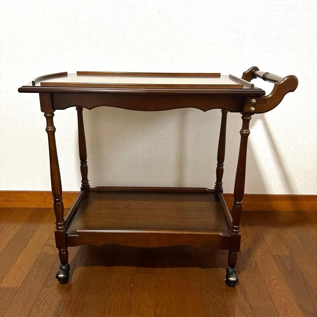 【美品】karimoku ティーワゴン キッチンワゴン コロニアル