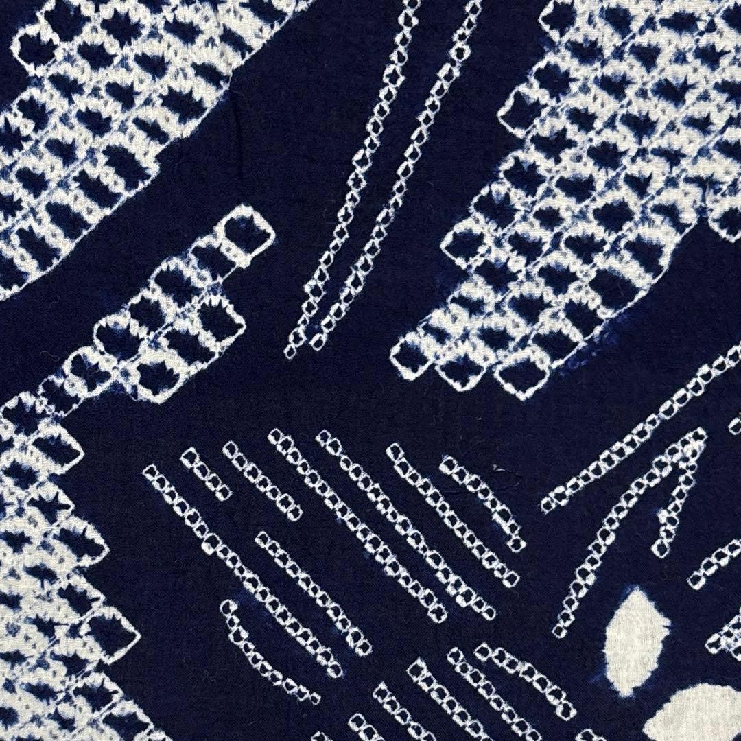 浴衣【有松絞り】白紺色 女性用 木綿 夏用 総絞り 有松鳴海絞り 菖蒲柄 藍染