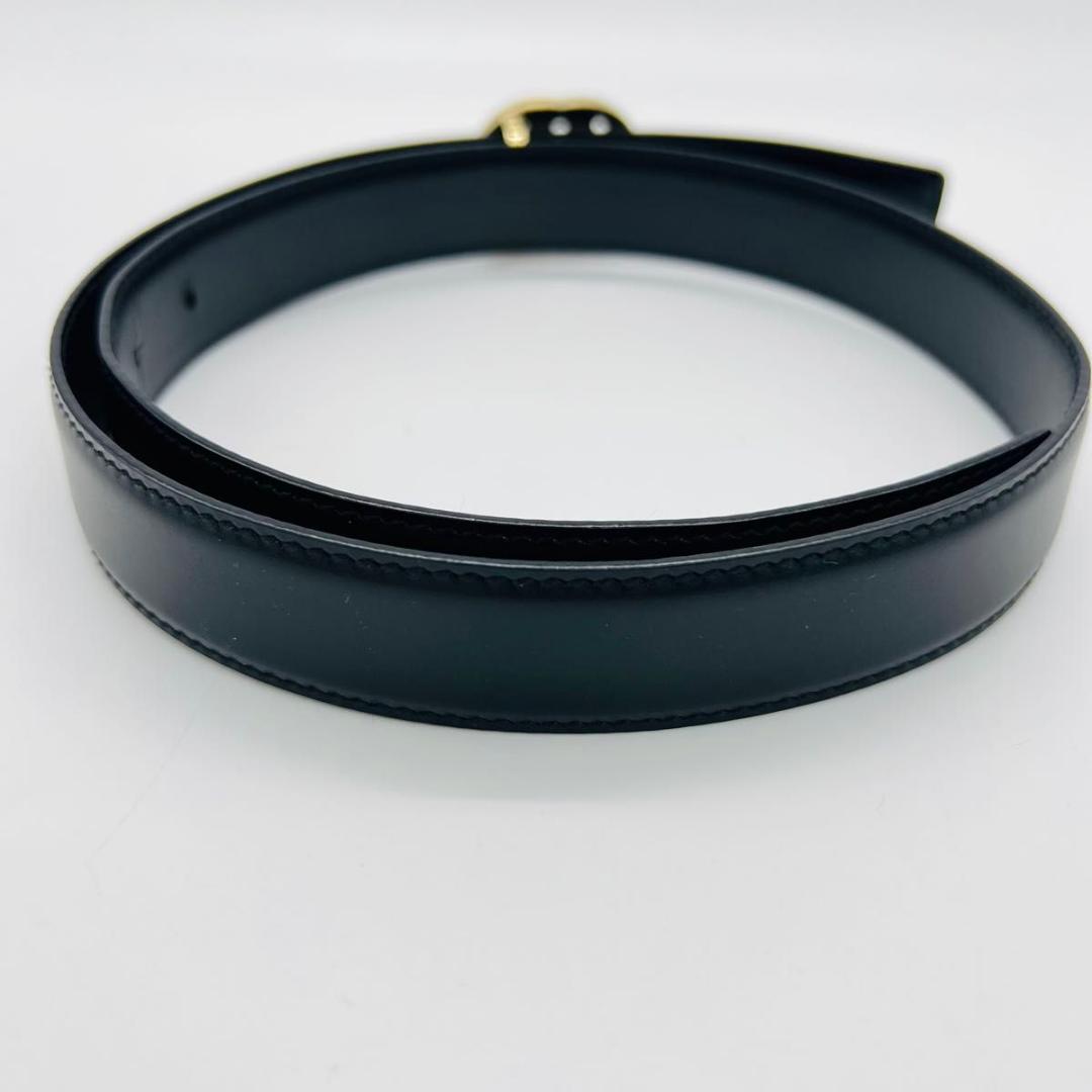 グッチ インターロッキング　G ベルト ゴールド　ブラック レザー メタル