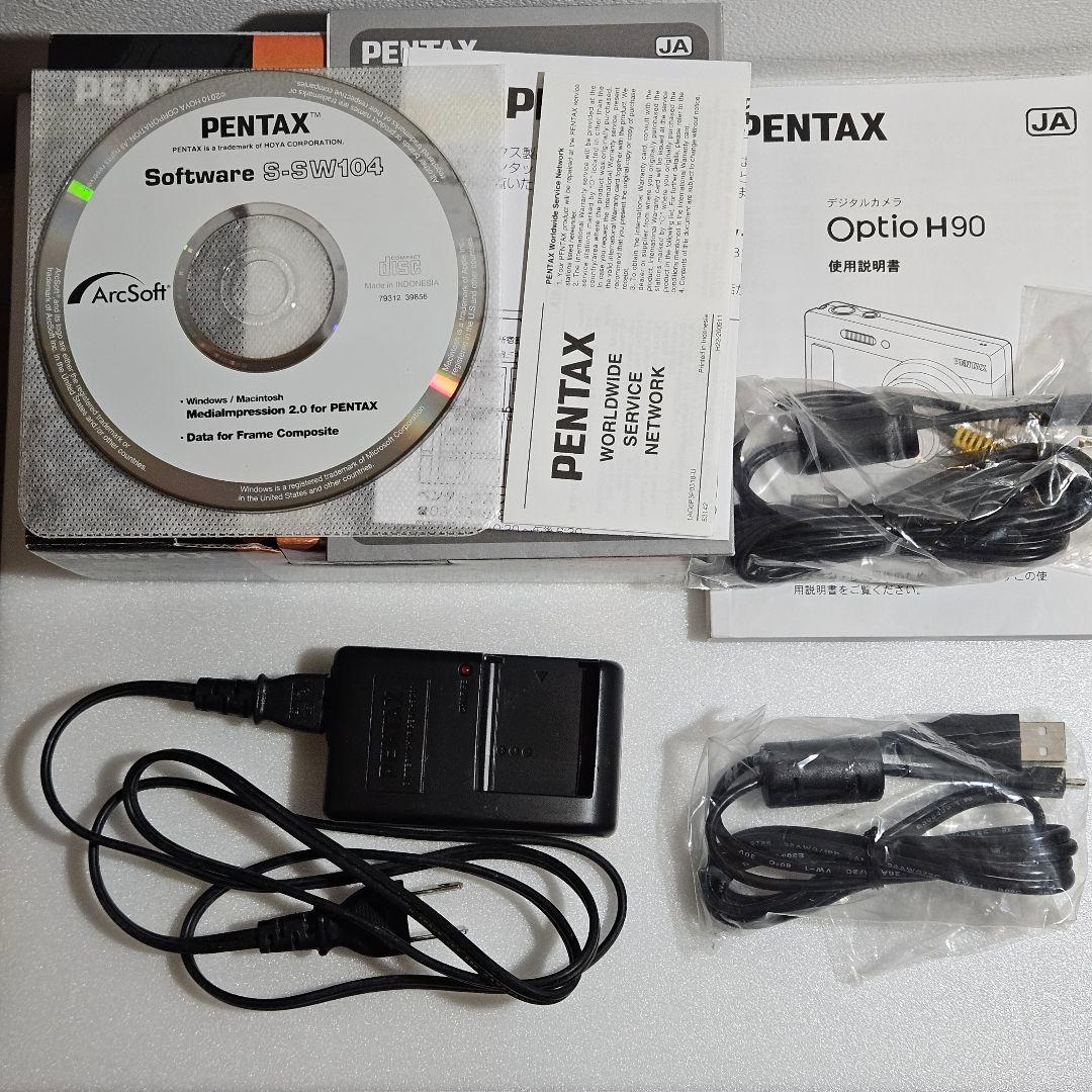 PENTAX Optio H90 ホワイト 動作確認済 液晶難あり
