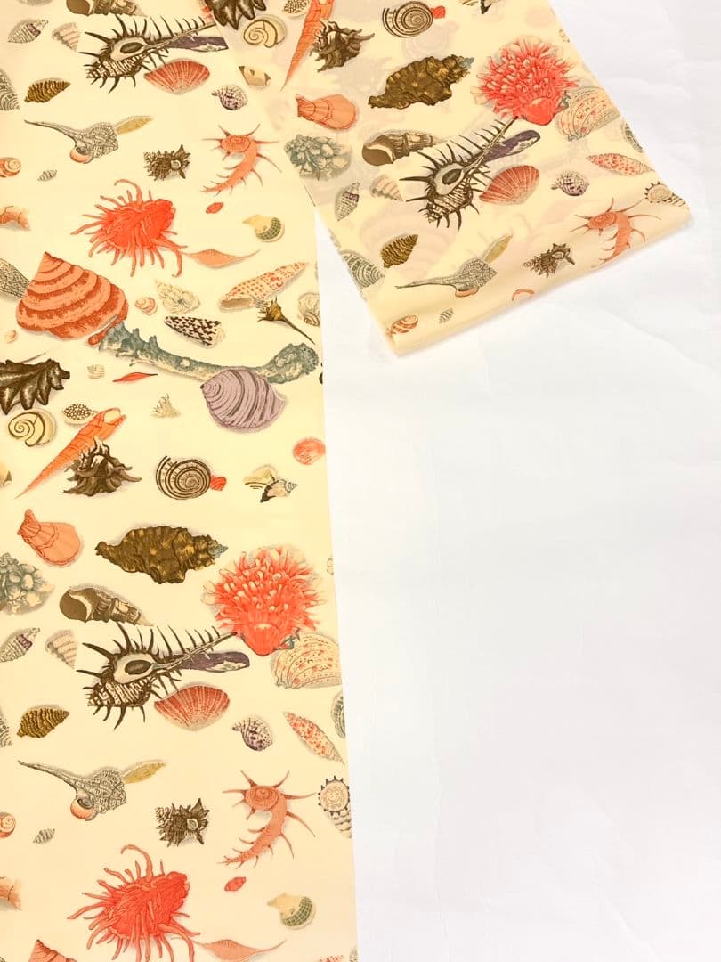 岡重 長襦袢 おしゃれ 襦袢 貝尽くし反物 正絹長襦袢反物　紫織庵長襦袢　京友禅