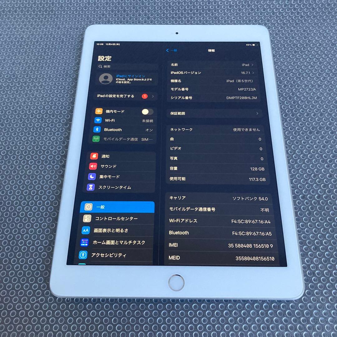 3638【早い者勝ち】iPad5 第5世代 128GB SIMフリー☆