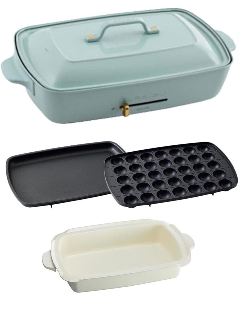 BRUNOホットプレート グランデ サイズ 本体 3種 (たこ焼き 平面 深鍋)