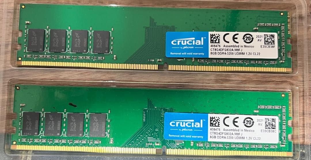 Crucial DDR4-3200 8GB×2枚（16GB）動作確認済