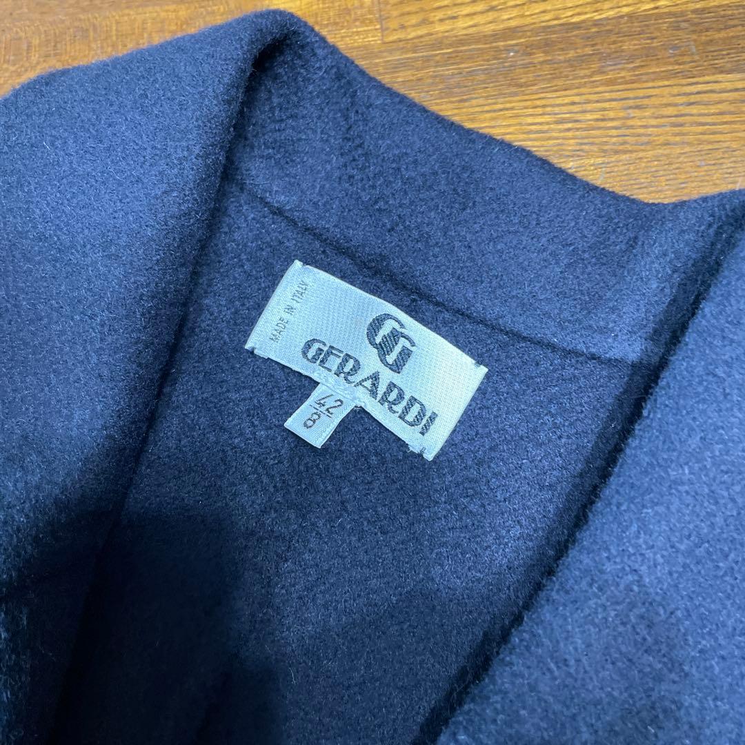 GERARDI カシミア100％ジャケットコ－ト イタリア製　ダ－クネイビー